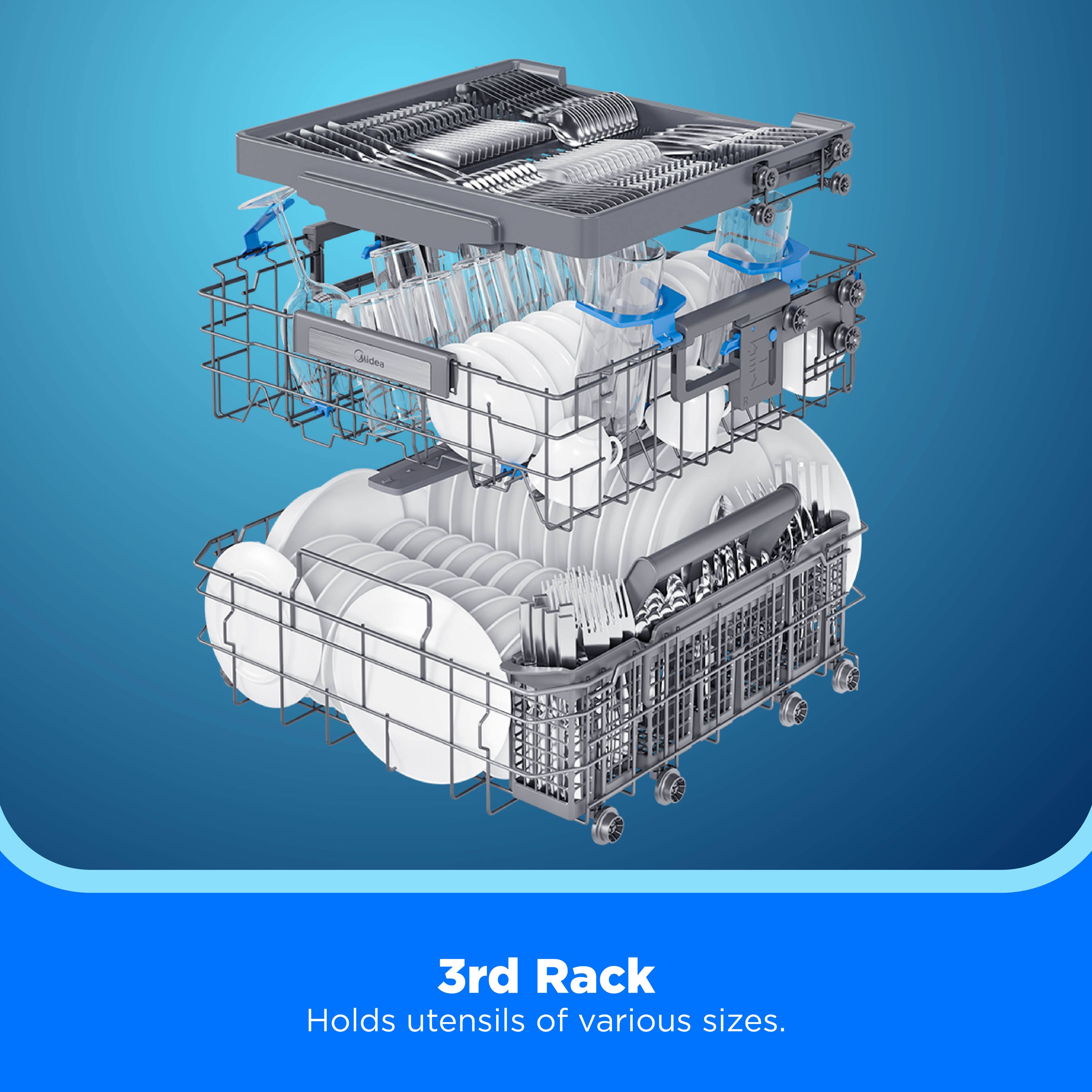 3rd Rack  
Holds utensils of various sizes.