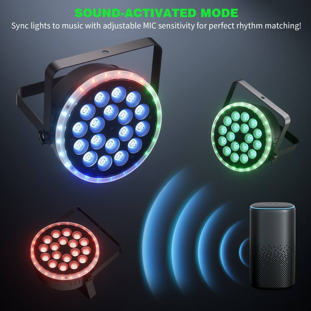 SOUND-ACTIVATED MODE  
Sync lights to music with adjustable MIC sensitivity for perfect rhythm matching!