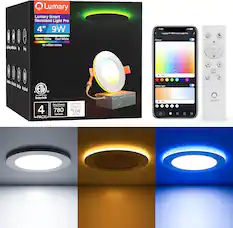 Lumary Smart Recessed Light Pro 4" 9W
- Warm White
- Cool White
- 16 million colors
- RGB
- Brightness: 780 lumens
- Estimated Energy Cost: $1.08 per year
PACK: 4