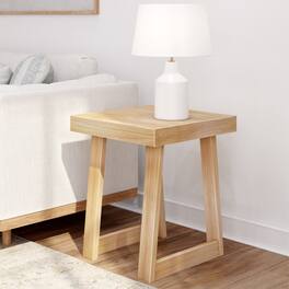 Plank+Beam - Classic Square Side Table (20in x 20in / 510mm x 510mm) - Blonde Wirebrush