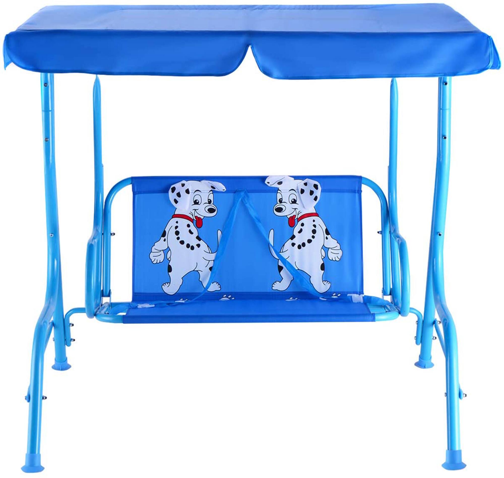 Alt View 9. Gymax - Gymax Kids Patio Porch Bench Swing w/ Safety Belt Canopy Outdoor Furniture Blue - Blue.