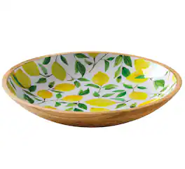 Zassenhaus - Mango Wood Lacquered Serving Dish, 13.75" x 2.4" - Lemon