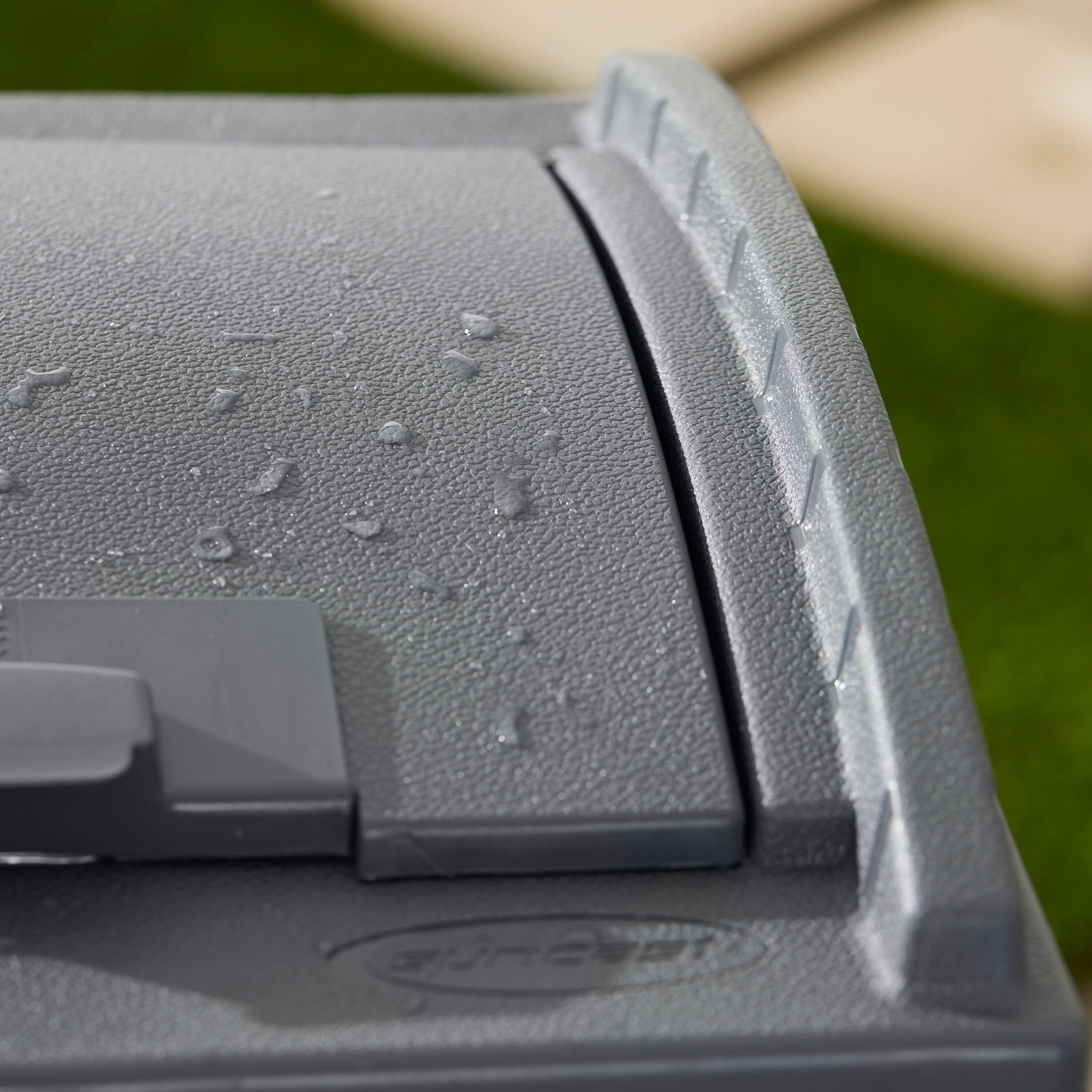 Alt View 7. Suncast - Suncast Trashcan Hideaway Outdoor 33 Gallon Garbage Trash Waste Bin, Cyberspace - Cyberspace.