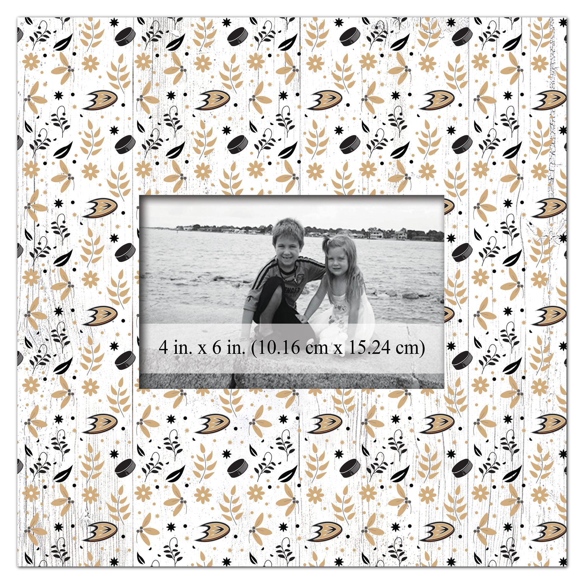 Anaheim Ducks 10'' x 10'' Floral Pattern Frame