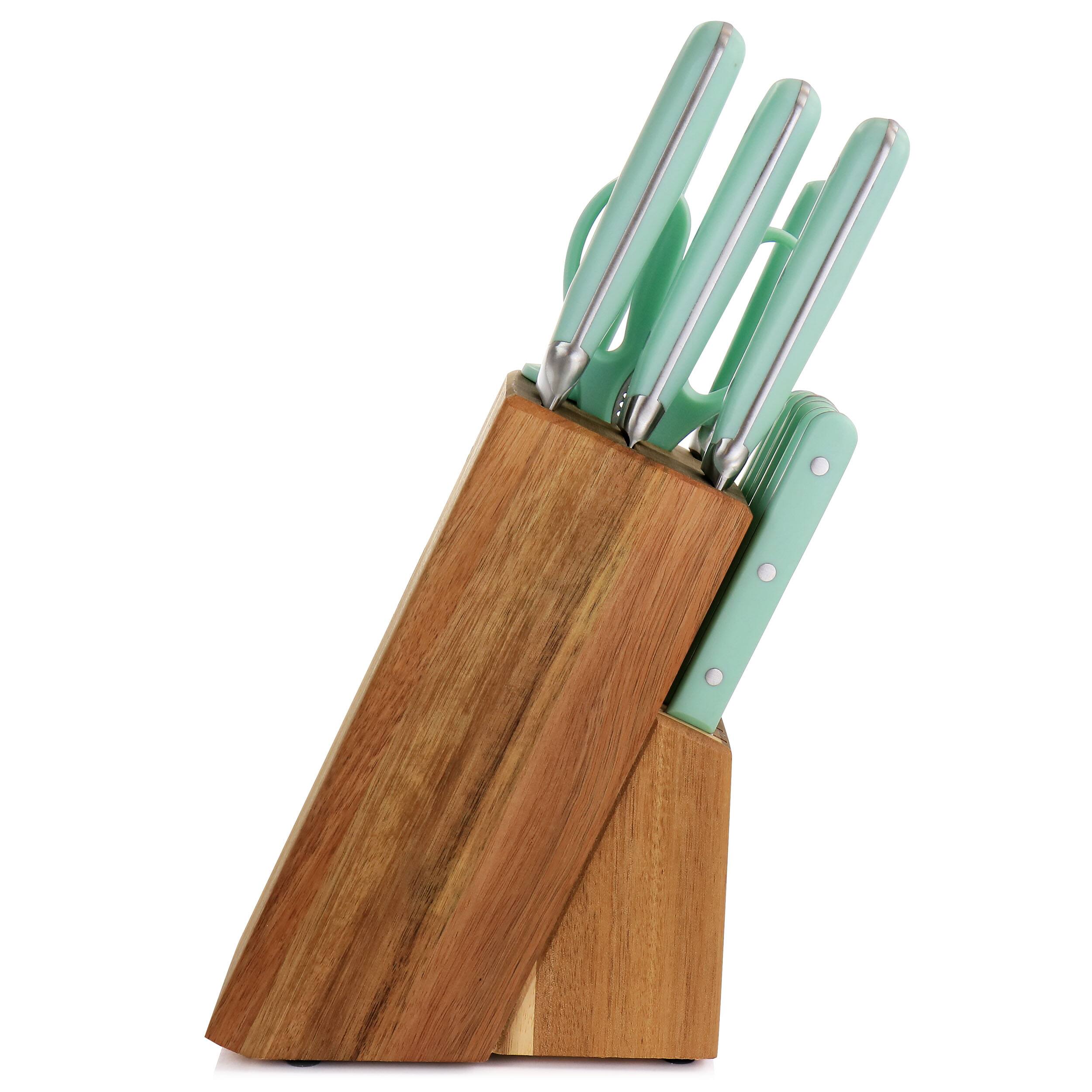 Alt View 2. Martha Stewart - Martha Stewart Stainless Steel 14 Piece Cutlery and Knife Block Set in Mint - Mint.