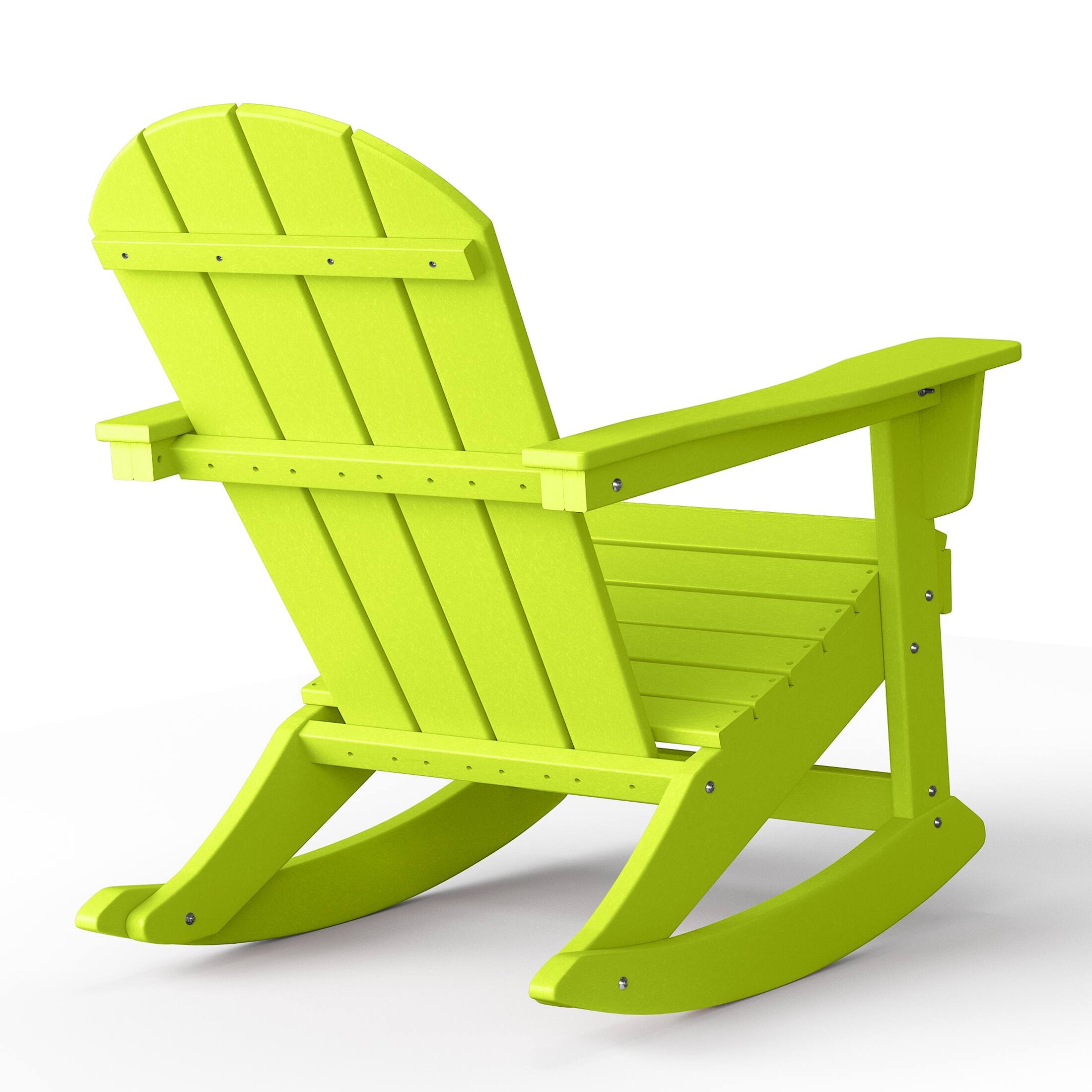 Alt View 1. WestinTrends - WestinTrends Malibu Outdoor / Patio Poly Adirondack rocking chair - Lime.