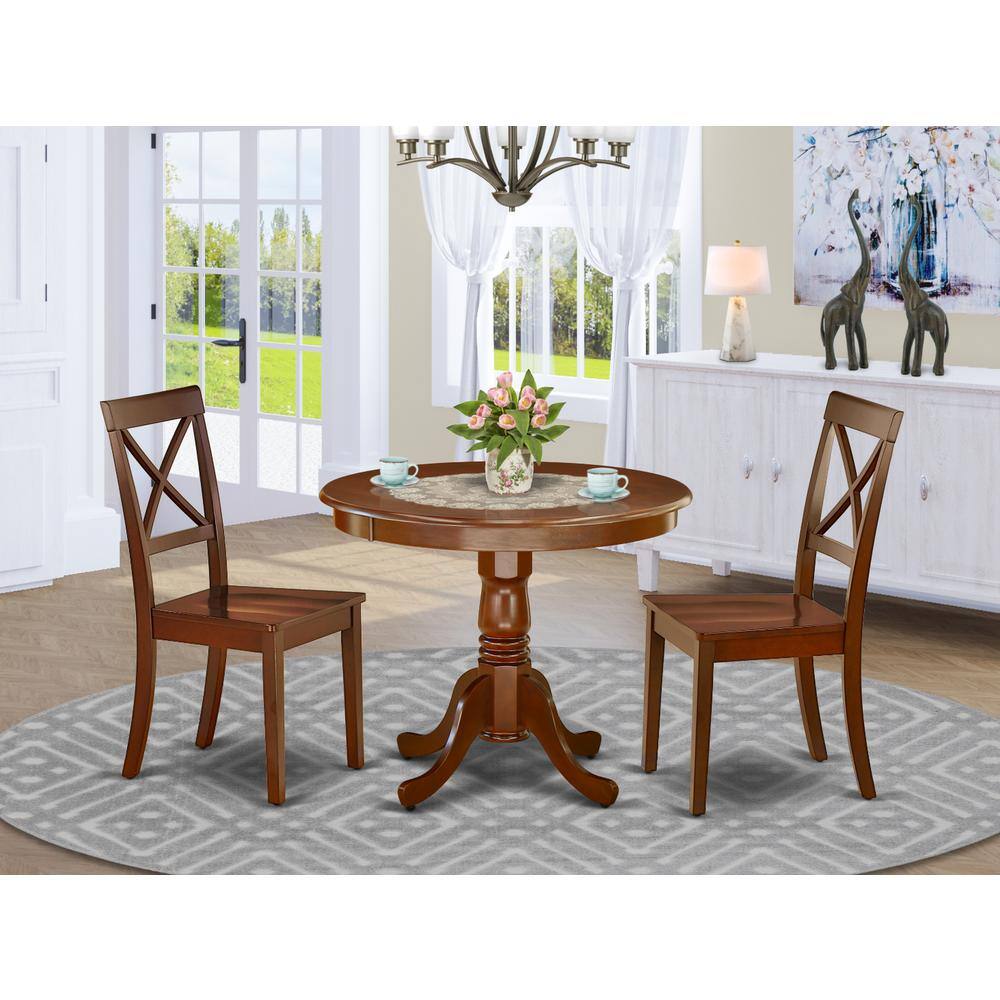 Left. East West Furniture - Dining Room Set Mahogany - Brown.