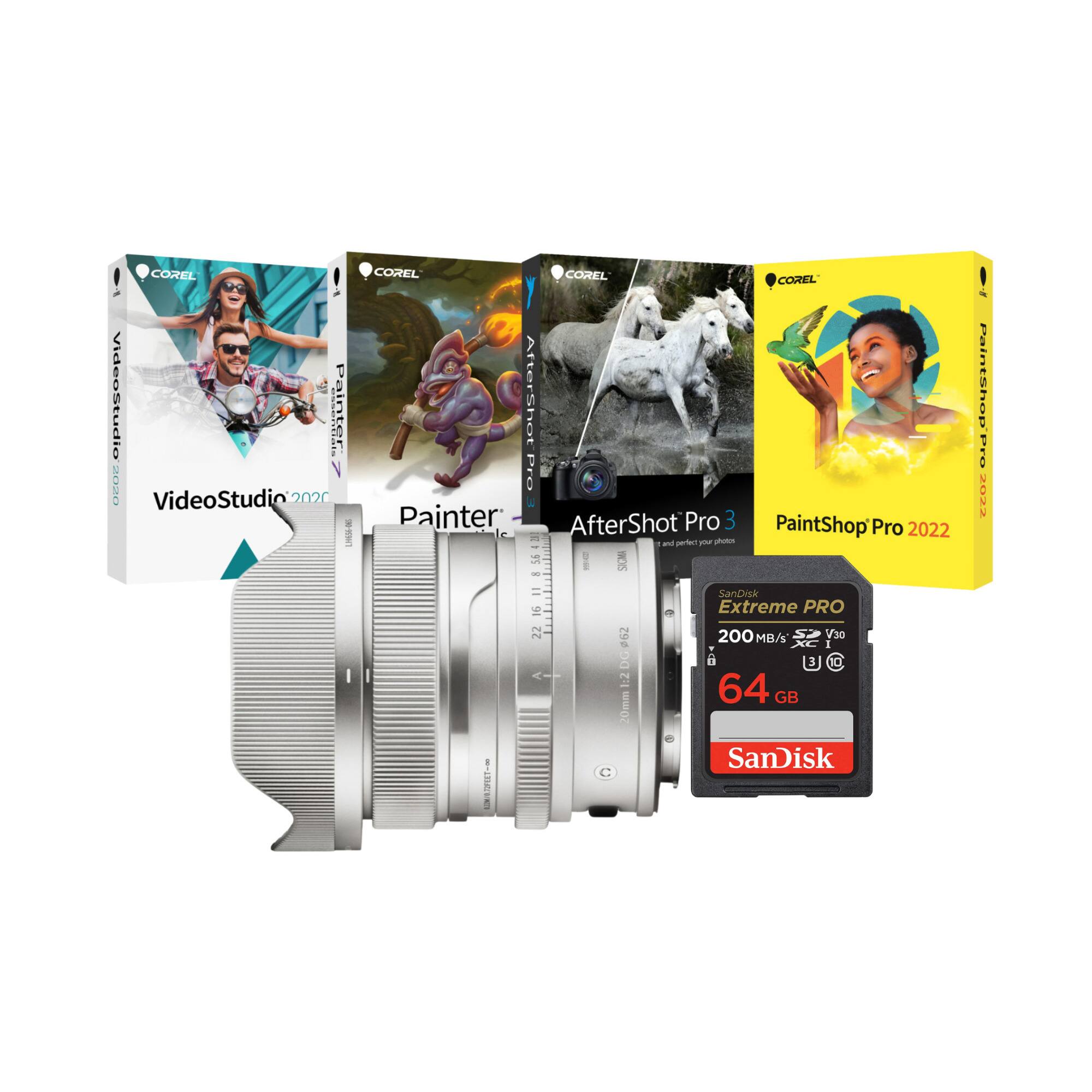 COREL VideoStudio 2020
COREL Painter
COREL AfterShot Pro 3
COREL PaintShop Pro 2022
SanDisk Extreme PRO
64 GB
200 MB/s
V30
BOS - S89 = 10 22 62 200
PRO V30 1 DO 3 0 2 64 GB 20mm SanDisk