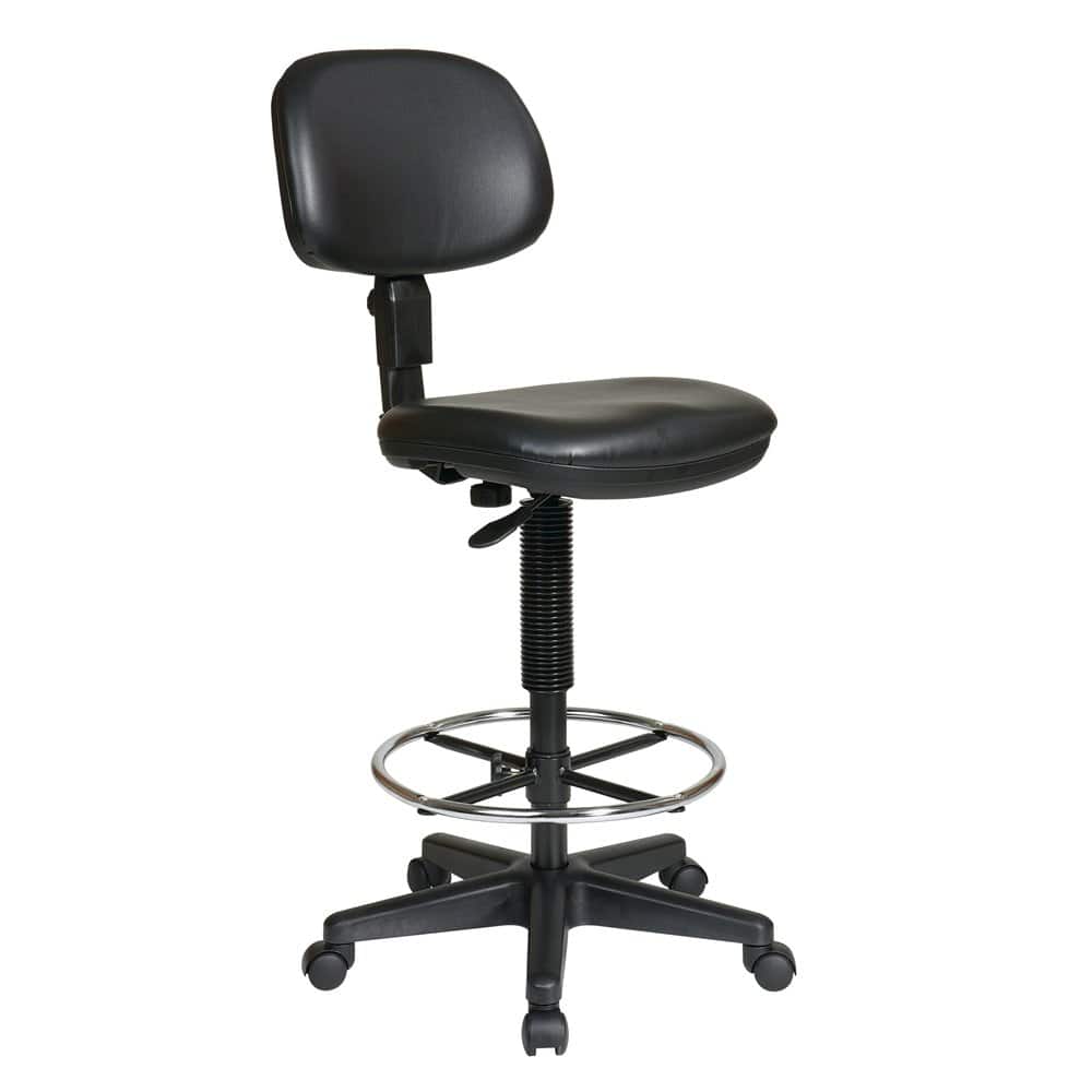 FurniFact - Drafting Chair – Tall Desk Chair for Standing Desk and Office Use - Black