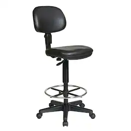 FurniFact - Drafting Chair – Tall Desk Chair for Standing Desk and Office Use - Black