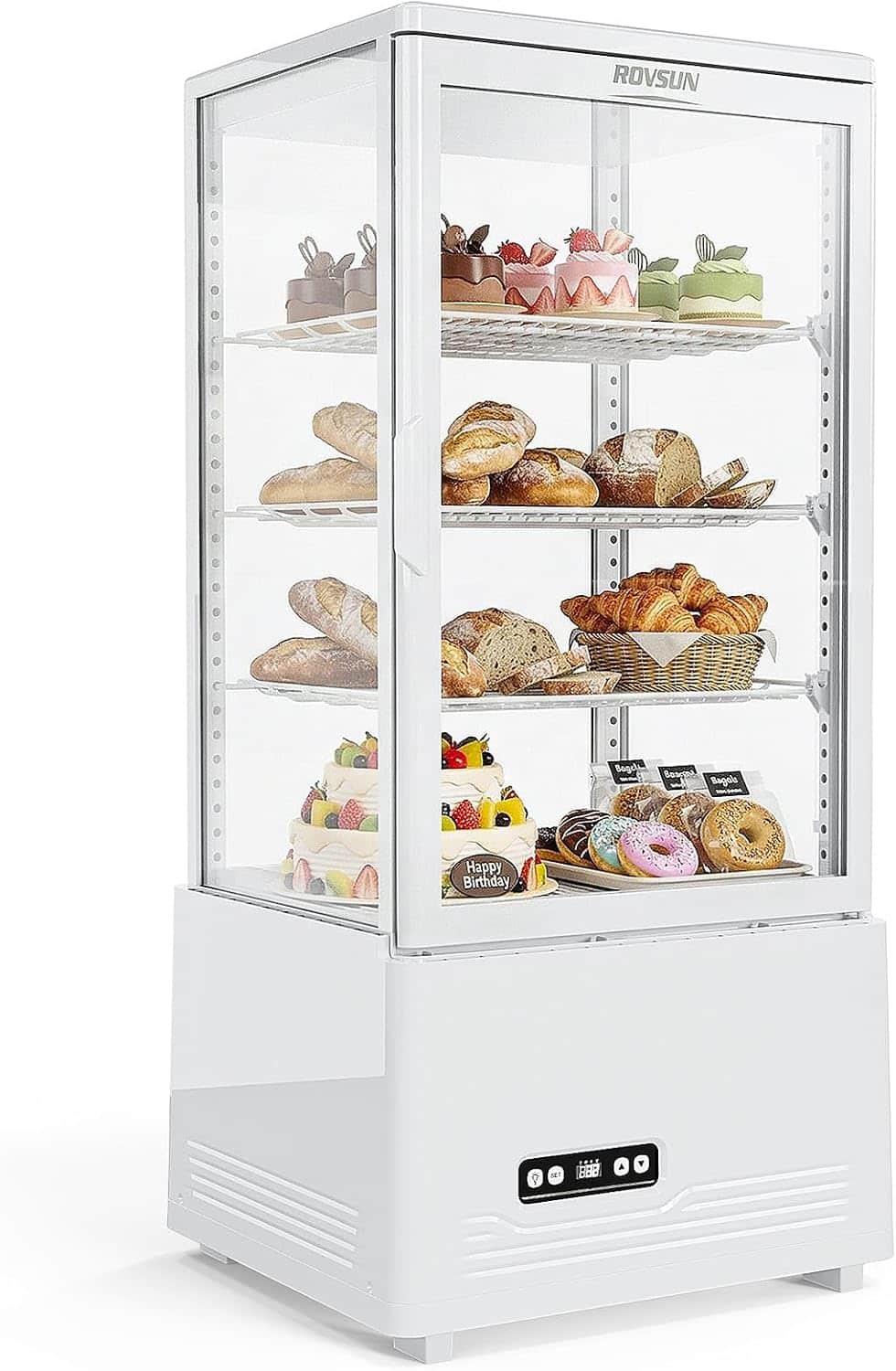 Winado - 3 Cu.Ft Commercial Display Refrigerator ETL NSF Certified, Refrigerated Display Case Countertop Pastry Display Case - White