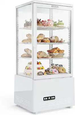 Winado - 3 Cu.Ft Commercial Display Refrigerator ETL NSF Certified, Refrigerated Display Case Countertop Pastry Display Case - White