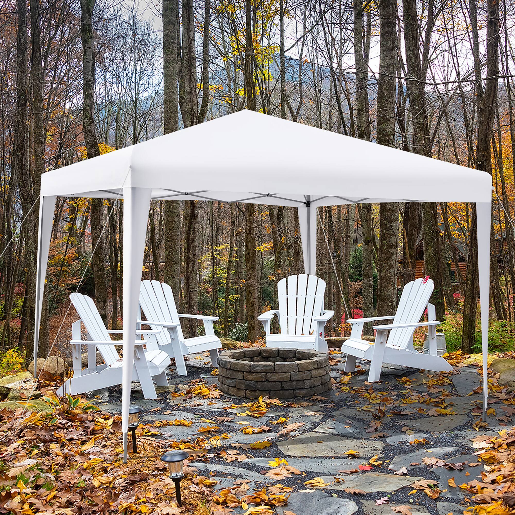 Alt View 2. Costway - Costway Patio 10x10ft Outdoor Instant Pop-up Canopy Folding Sun Shelter Carry Bag - White.