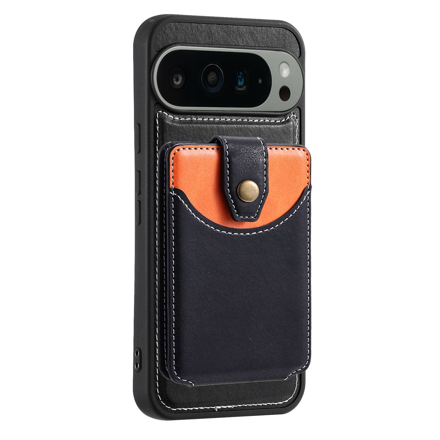 Alt View 2. Dteck - For Google Pixel 9 Pro XL Case,2-in-1 Magnetic Detachable Faux Leather Wallet Flip Stand Card Holder TPU Inner Cover - Black.