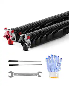 VEVOR - Garage Door Torsion Springs, Pair of 0.25 x 2 x 32 in, 16000 Cycles, Electrophoresis Coated for Replacement - Black