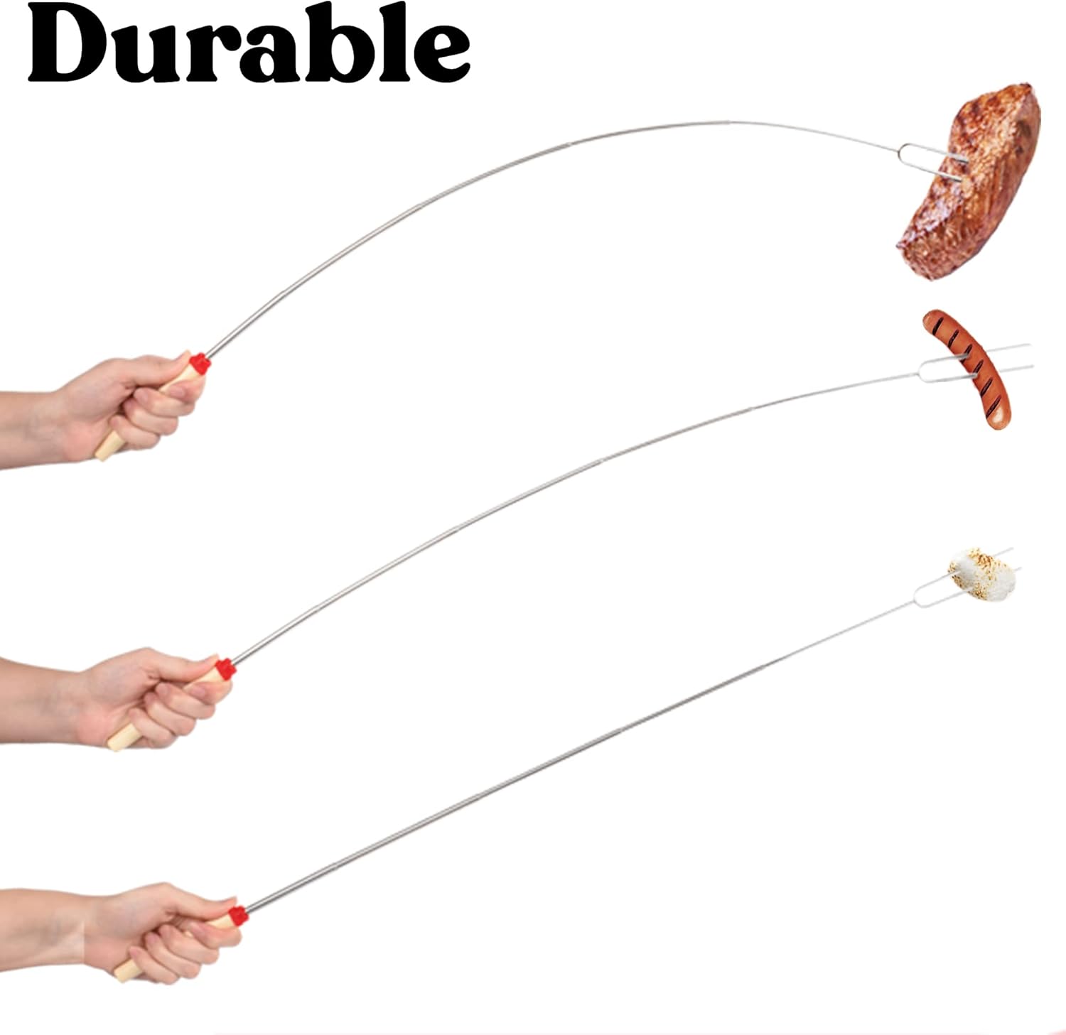 Alt View 4. Zulay Kitchen - Zulay Kitchen Sturdy Marshmallow Sticks for Fire Pit - Great Smores Sticks Smores Kit for Fire Pit,  32" Value 10 Pack - Multicolor.