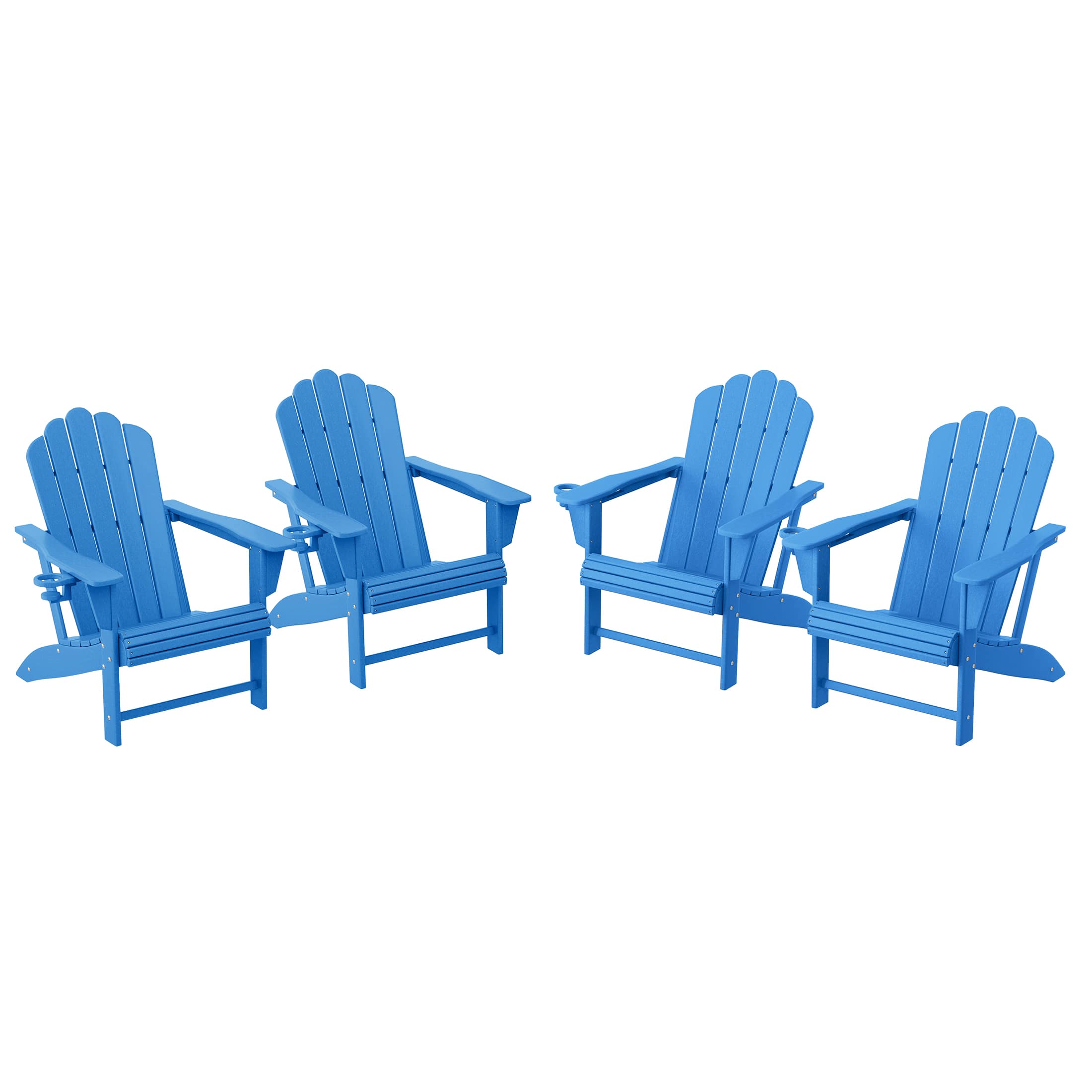 WestinTrends - Highland Outdoor Patio HDPE Adirondack Chairs With Cup Holders (Set of 4) - Pacific Blue price history on PriceWatchPro