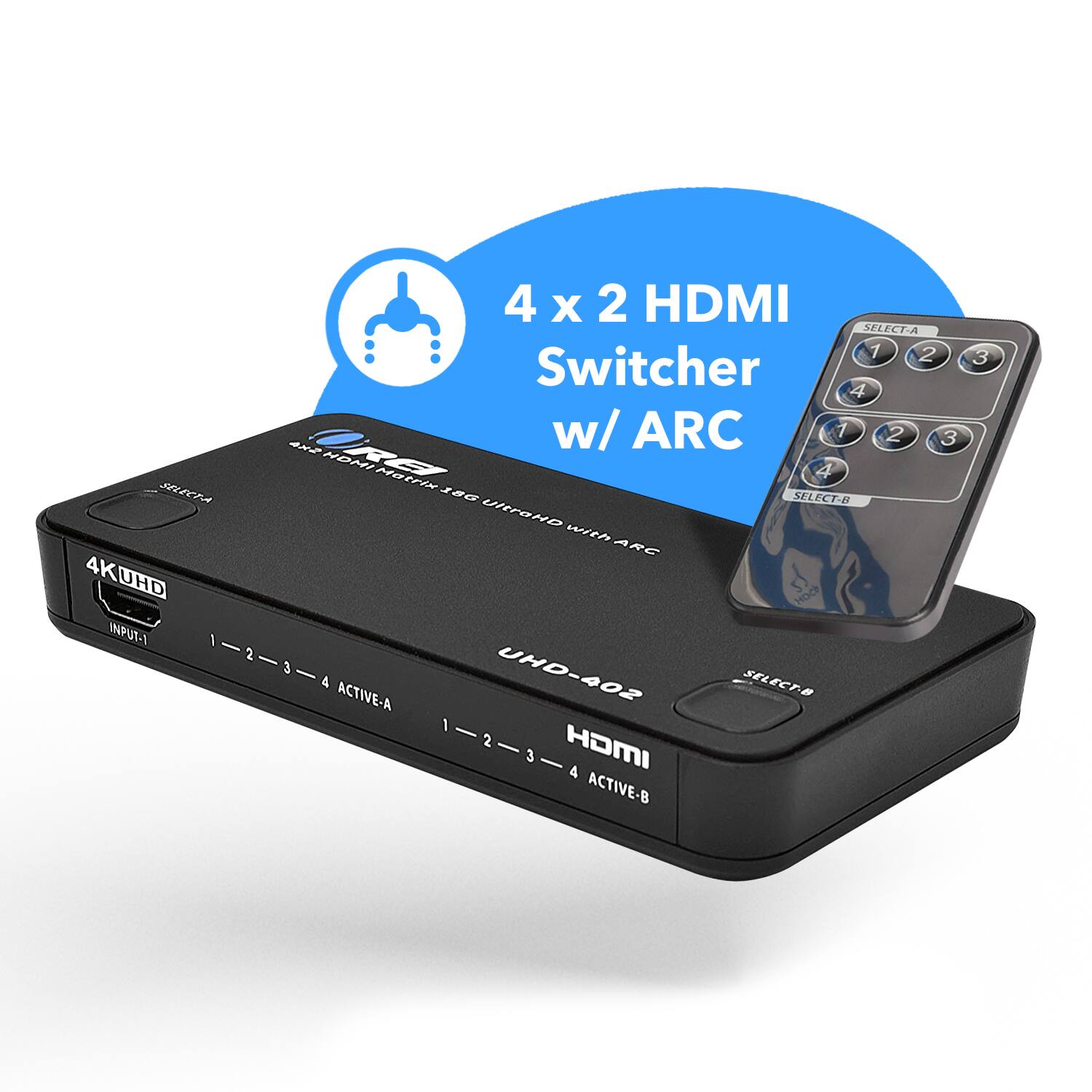 Orei 4K@60hz 4x2 HDMI™ Matrix (ARC) UHD 402 Black UHD-402 - Best Buy