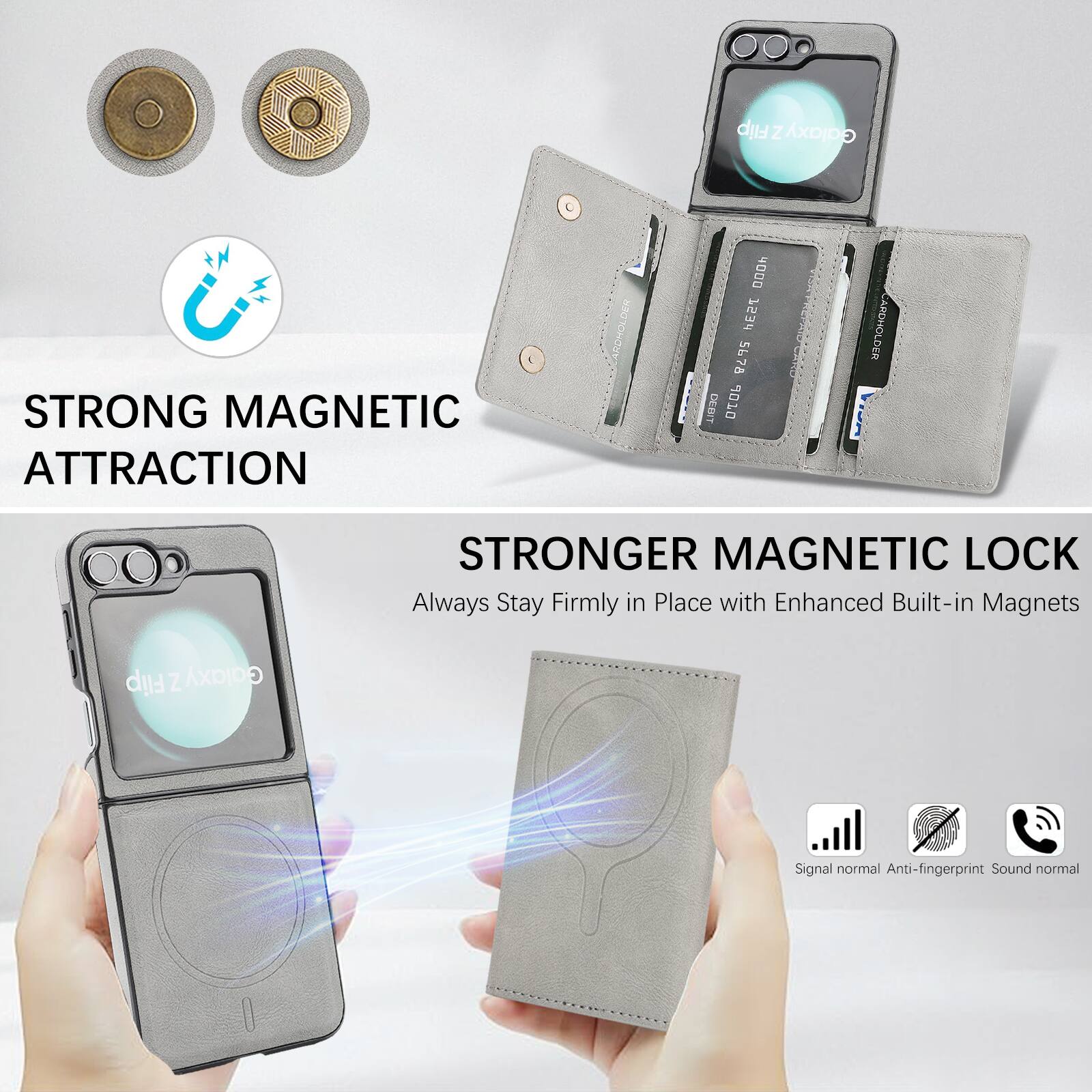 STRONG MAGNETIC ATTRACTION

STRONGER MAGNETIC LOCK
Always Stay Firmly in Place with Enhanced Built-in Magnets

Signal normal
Anti-fingerprint
Sound normal
