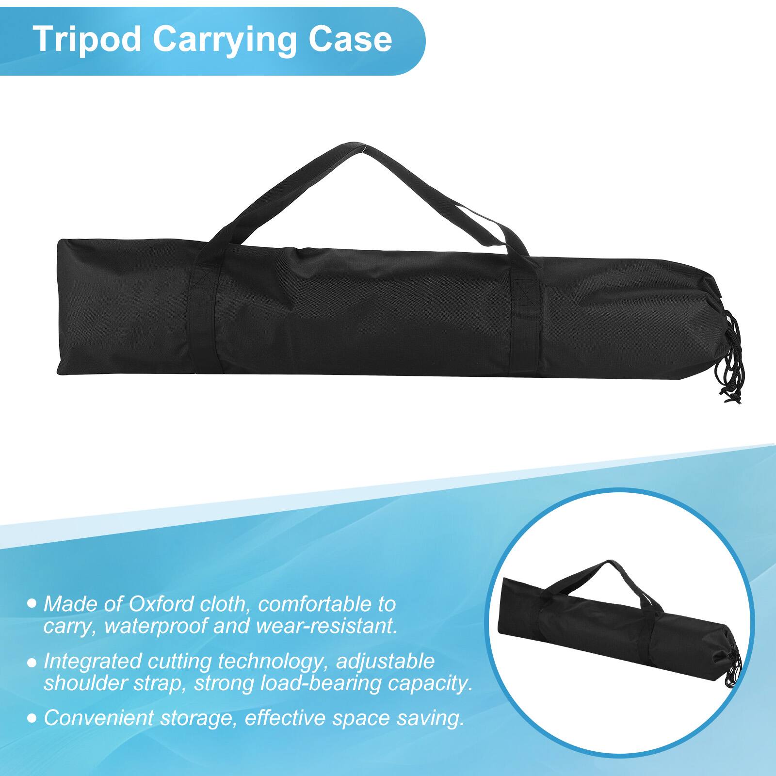 Tripod Carrying Case

- Made of Oxford cloth, comfortable to carry, waterproof and wear-resistant.
- Integrated cutting technology, adjustable shoulder strap, strong load-bearing capacity.
- Convenient storage, effective space saving.