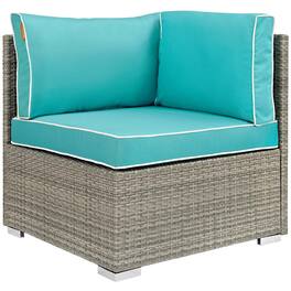 Repose Outdoor Patio Corner by Modway - Light Gray Turquoise
