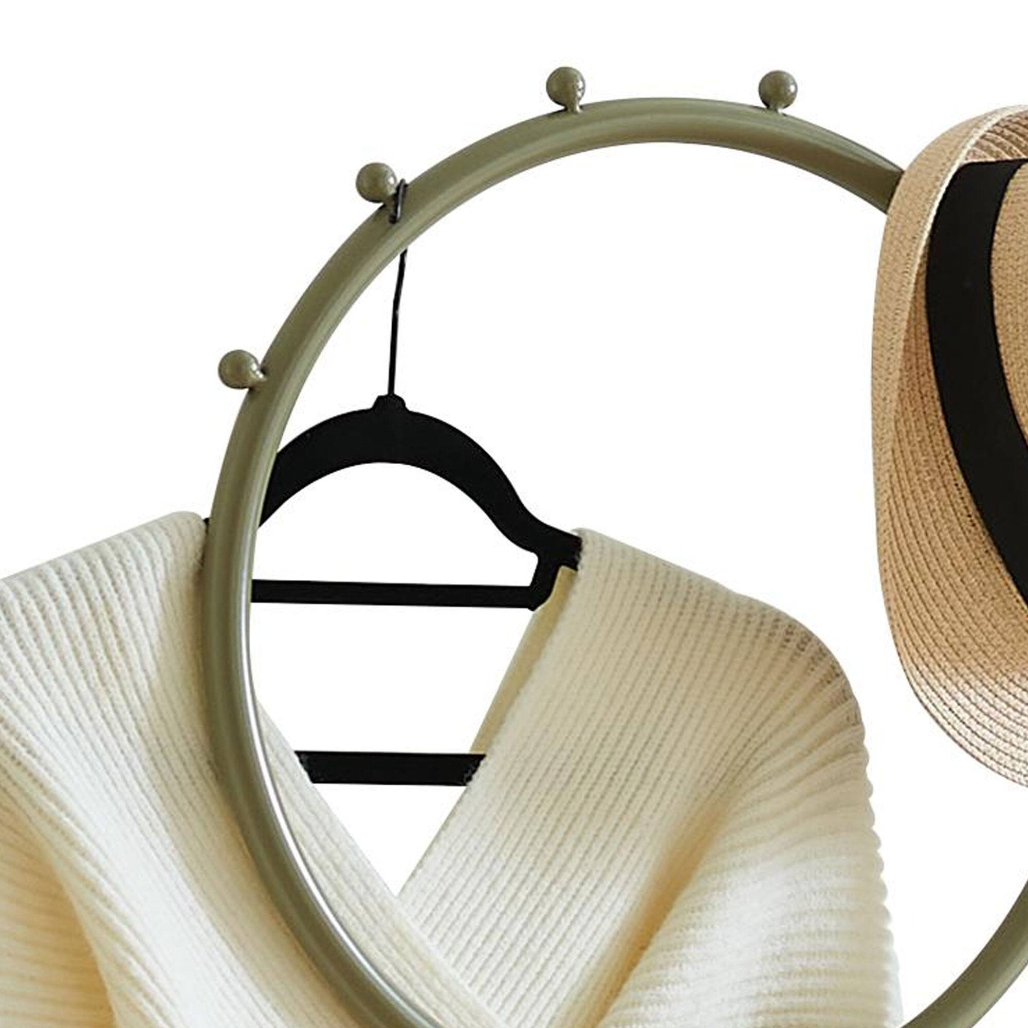 Alt View 3. Kings Brand Furniture - Kings Brand Furniture Cheska Suit Valet Stand with Circular Frame - Natural.