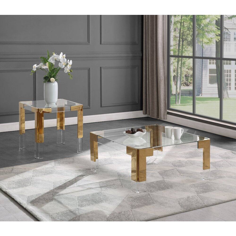 Alt View 4. Meridian Furniture - Casper Coffee Table - Gold.