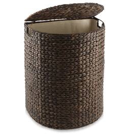 Casafield - Half Moon Laundry Hamper Basket w/ Lid and Removable Liner for Clothes - Espresso