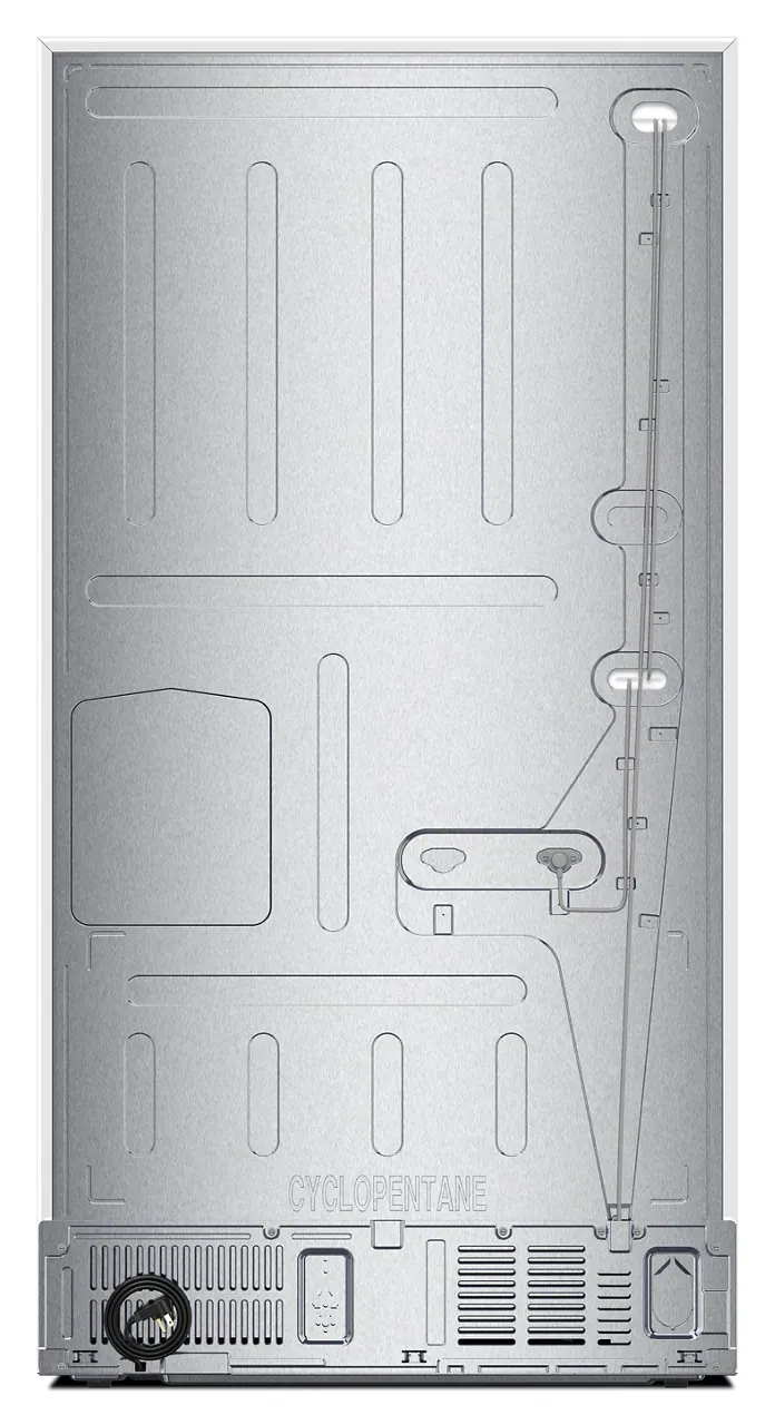 Back. Whirlpool - 29 Cu. Ft. Family-Sized Capacity French Door Refrigerator with Flexible Temperature Drawer - Print Resist Blk Stnlss.