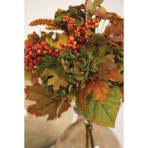 Left. BreeBe - Autumn Hydrangea & Berry Bouquet - 17" - Multicolor.