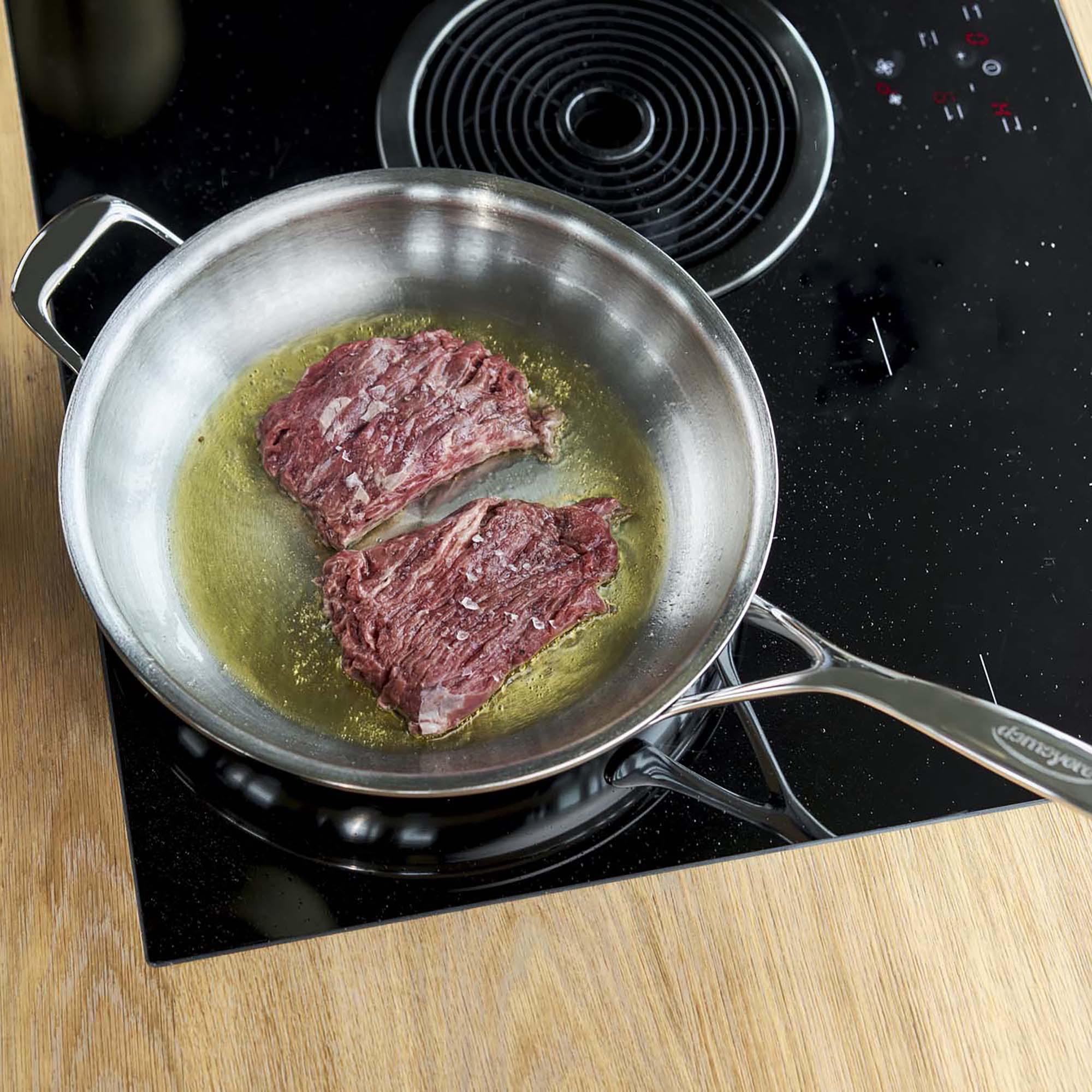 Alt View 1. Demeyere - Demeyere Atlantis Proline 7 11-inch Stainless Steel Fry Pan with Helper Handle - Stainless Steel.