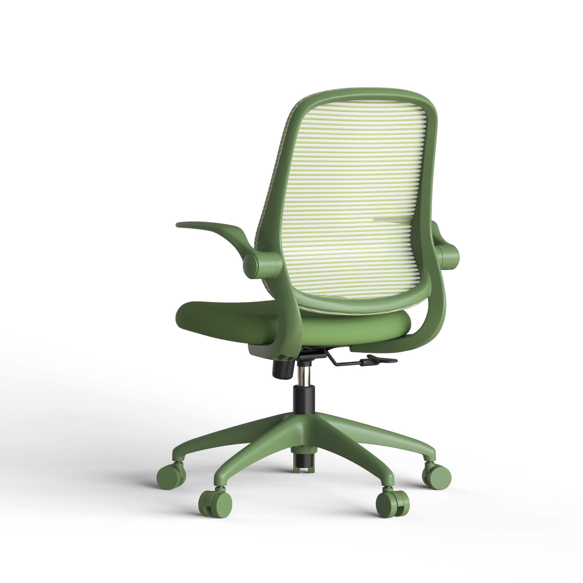 Alt View 2. Forest'nSky - Modern Ergonomic Office Chair – BIFMA Certified, 3D Flipping Arms, Fabric High-Back Executive Desk Chair, Green - Green.