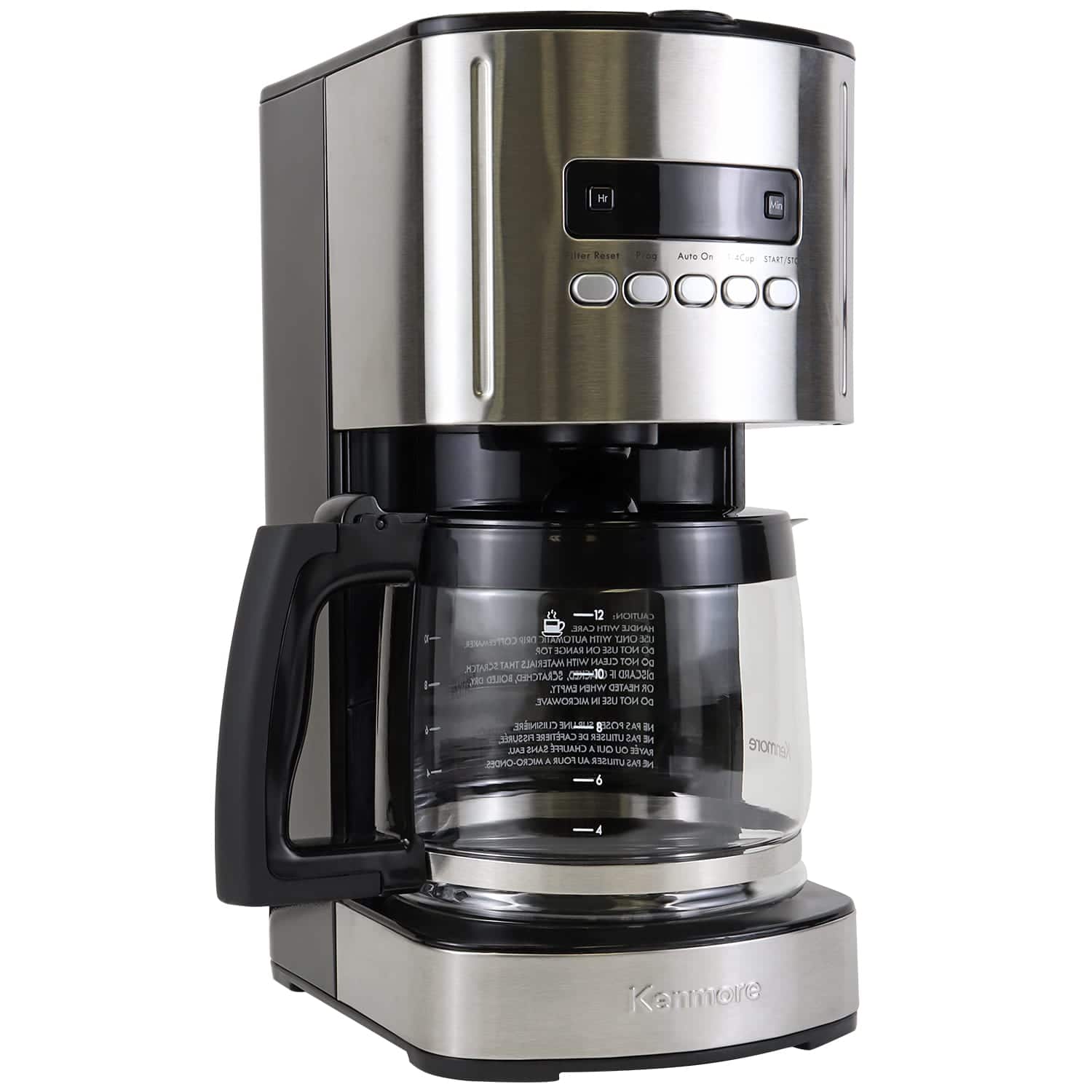 Kenmore - Aroma Control 12-Cup Programmable Coffee Maker, and Stainless Steel, Reusable Filter - Black