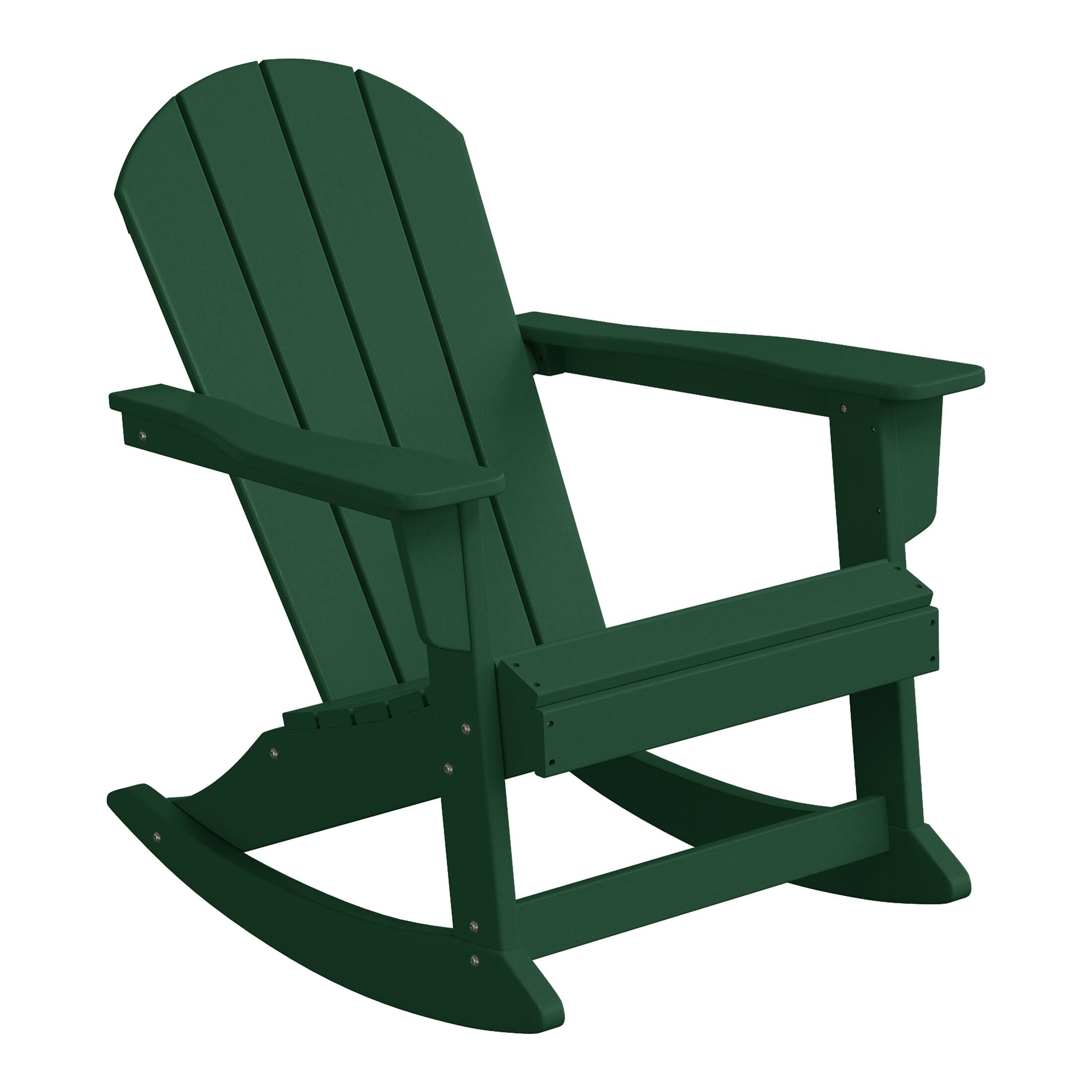 Left. WestinTrends - WestinTrends Malibu Outdoor / Patio Poly Adirondack rocking chair - Dark Green.