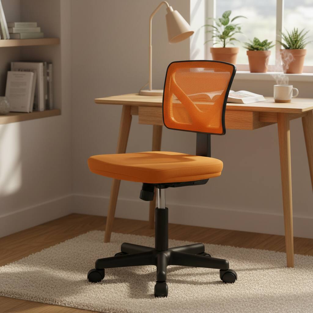 Angle. AOITUN - Ergonomic Orange Office Computer Desk Chair - Height Adjustable, Breathable Mesh, Ideal for Kids and Teens - Orange.