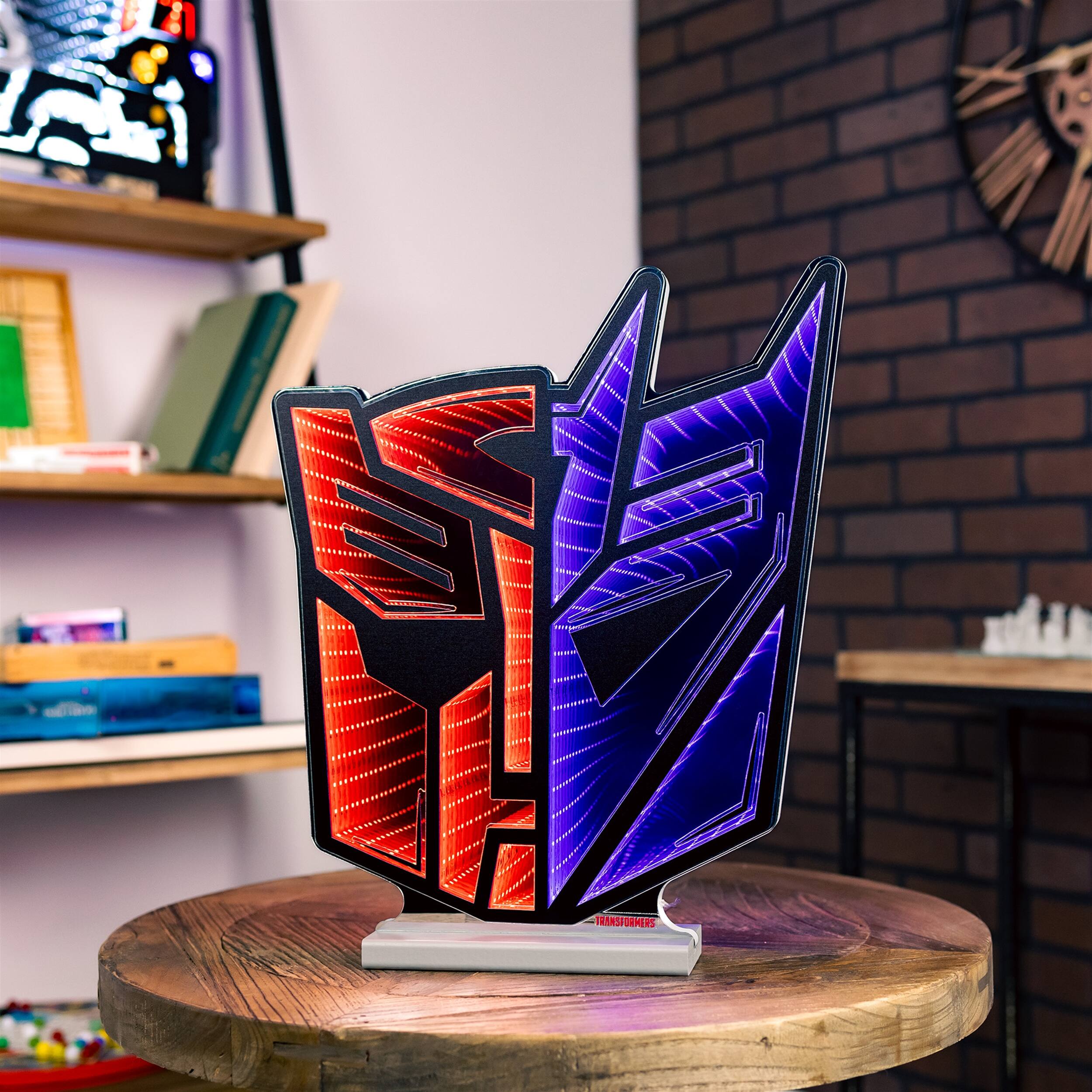 Angle. BreeBe - Transformers Autobot/ Decepticon Ekkolight 24"H - Red, Purple, Black.