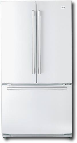 Front Standard. LG - 25.0 Cu. Ft. Side-by-Side Refrigerator with Bottom-Mount Freezer - White (Special Order).
