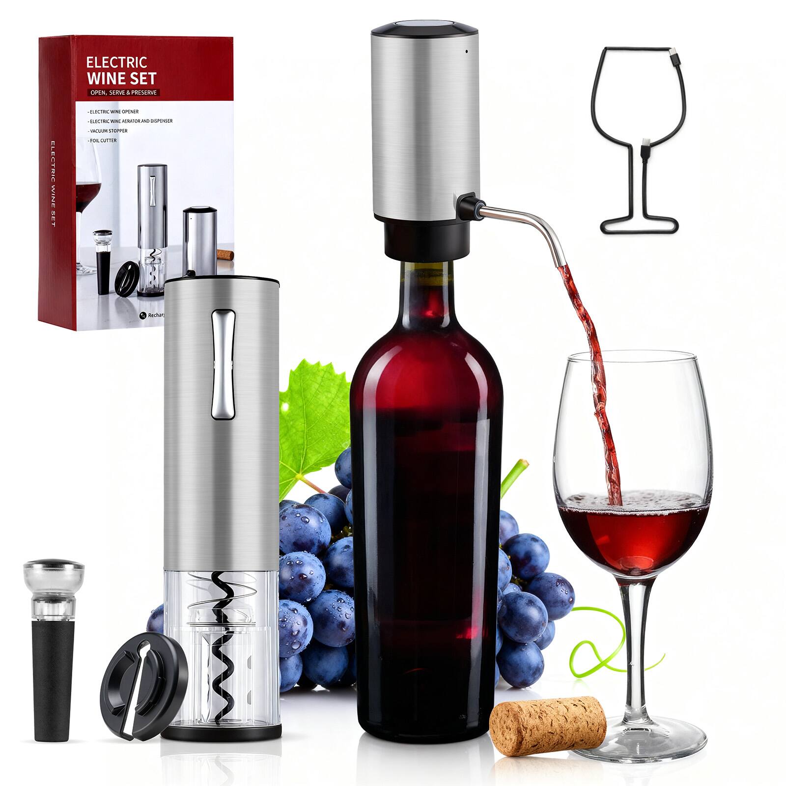 ELECTRIC WINE SET  
OPEN, SERVE & PRESERVE  

- ELECTRIC WINE OPENER  
- ELECTRIC WINE AERATOR AND DISPENSER  
- VACUUM STOPPER  
- FOIL CUTTER  

ELECTRIC WINE SET  

addial.de  
Mauhan