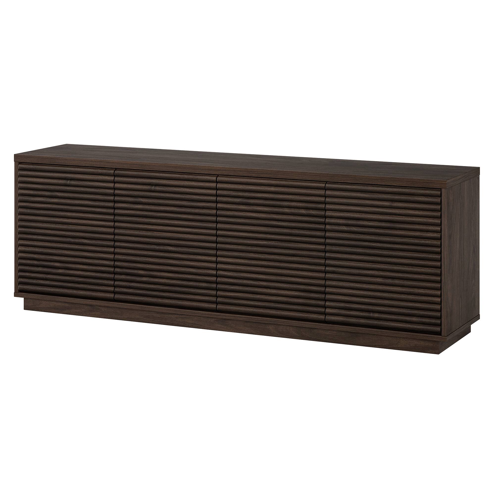 Left. Hudson&Canal - Tullis Rectangular Fluted TV Stand for TV's up to 78" in Alder Brown - Alder Brown.