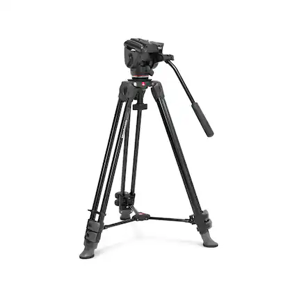Front. Manfrotto - Manfrotto MVK500XAM Tripod System with 500X Fluid Head for Cameras (Black).