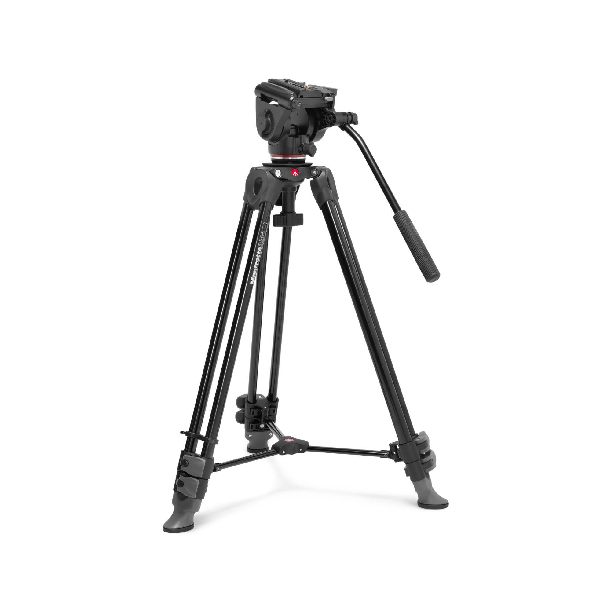 Front. Manfrotto - Manfrotto MVK500XAM Tripod System with 500X Fluid Head for Cameras (Black).