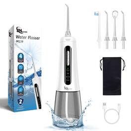 ESBANY - Cordless Water Dental Flosser Oral irrigator, 300ml Rechargeable Water flosser for Teeth IPX7 Waterproof 4 Modes