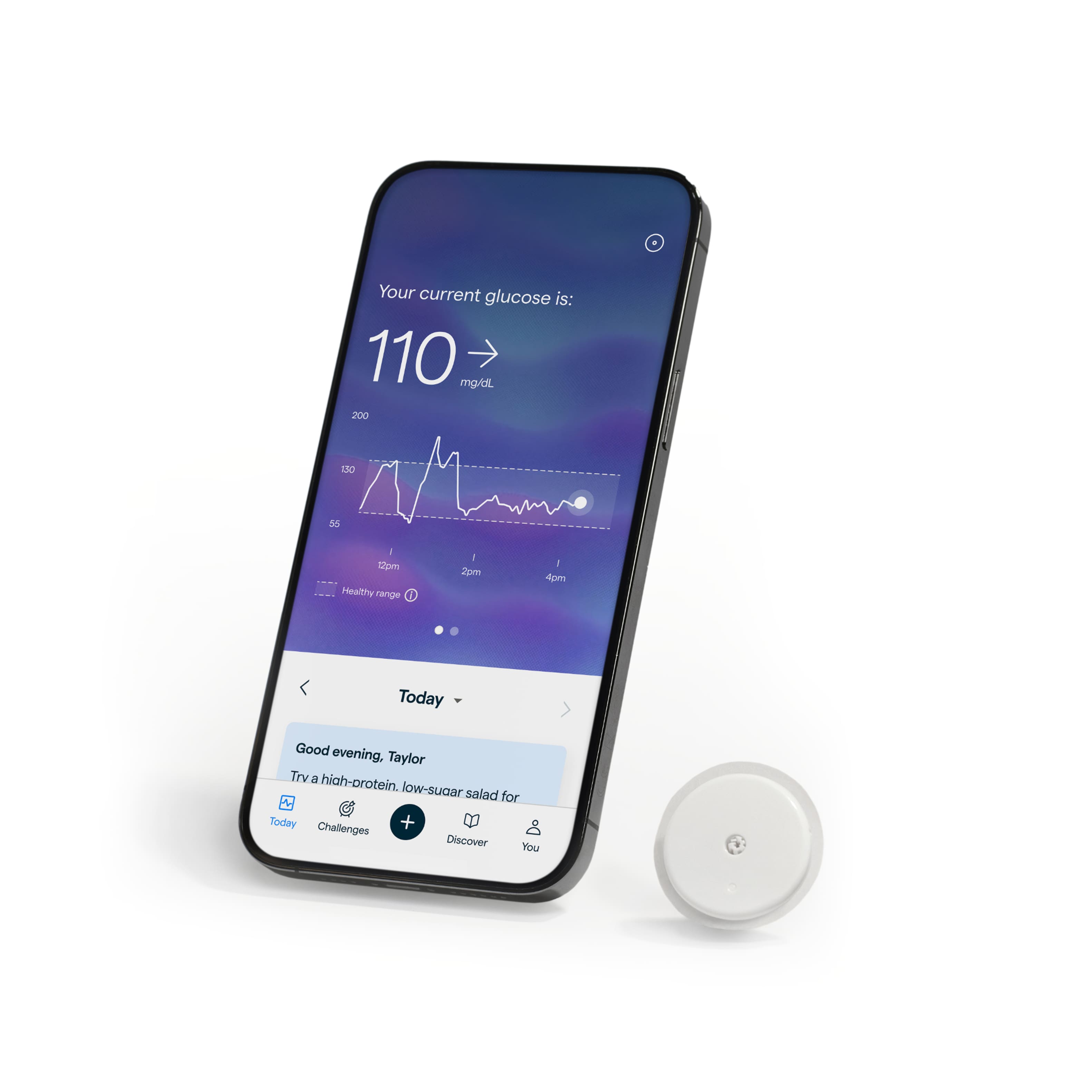 Abbott - Lingo Continuous Glucose Monitor (CGM) & App. Made by Abbott. Know the impact of what you eat - White