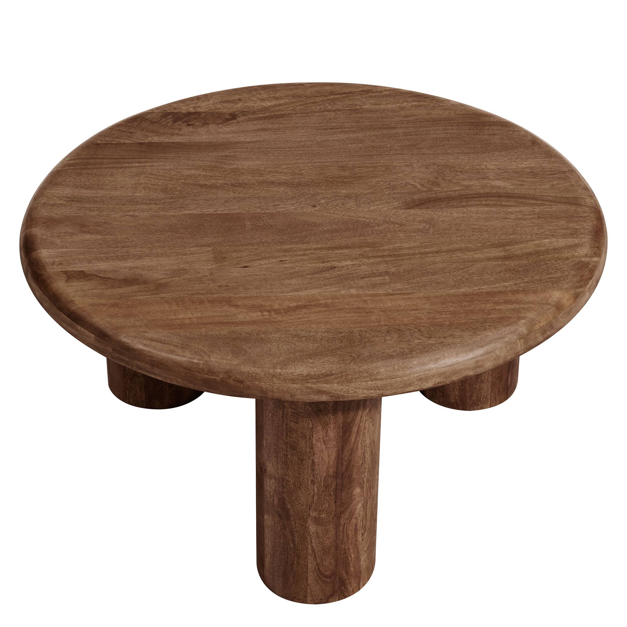 Alt View 2. Modway - Mavina Round Mango Wood Coffee Table by Modway - Walnut.
