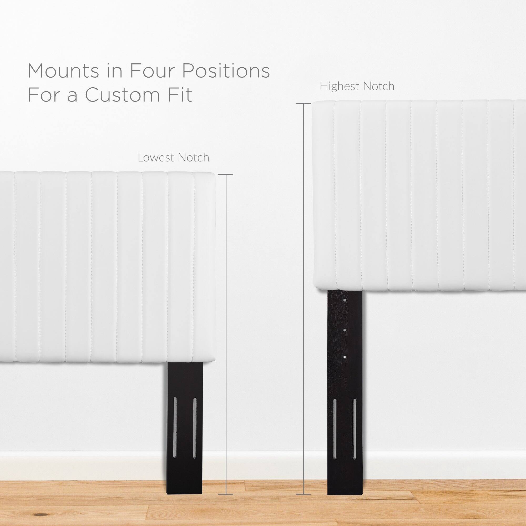Mounts in Four Positions  
For a Custom Fit  

Highest Notch  
Lowest Notch