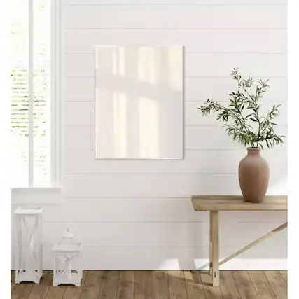 Front. Hivvago - 36-in x 30-in Flush Mount Bathroom Wall Mirror - Hang Vertically or Horizontally - White.