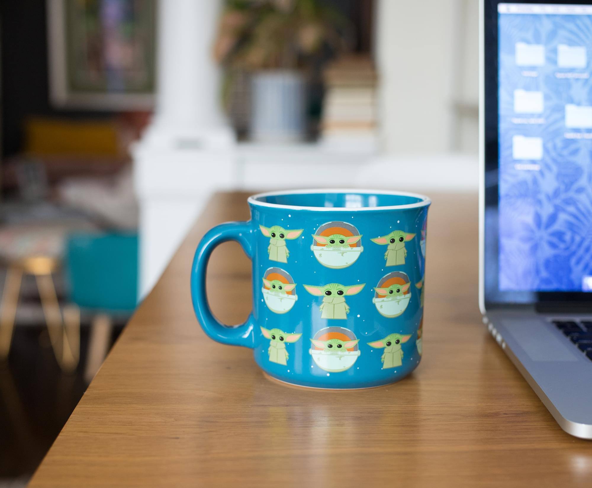 Alt View 3. Silver Buffalo - Star Wars: The Mandalorian Chibi Grogu Ceramic Camper Mug | Holds 20 Ounces - Blue.