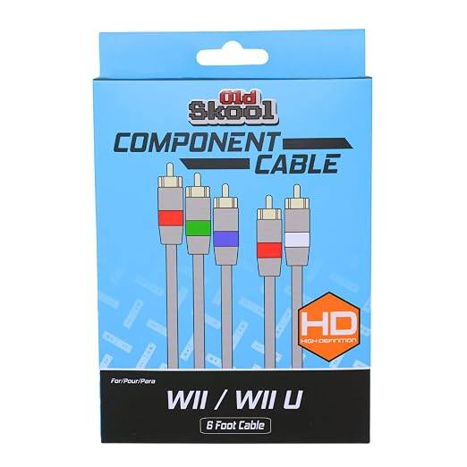 Old Skool COMPONENT CABLE
HD HIGH-DEFINITION
For/Pour/Para WII / WII U 6 Foot Cable