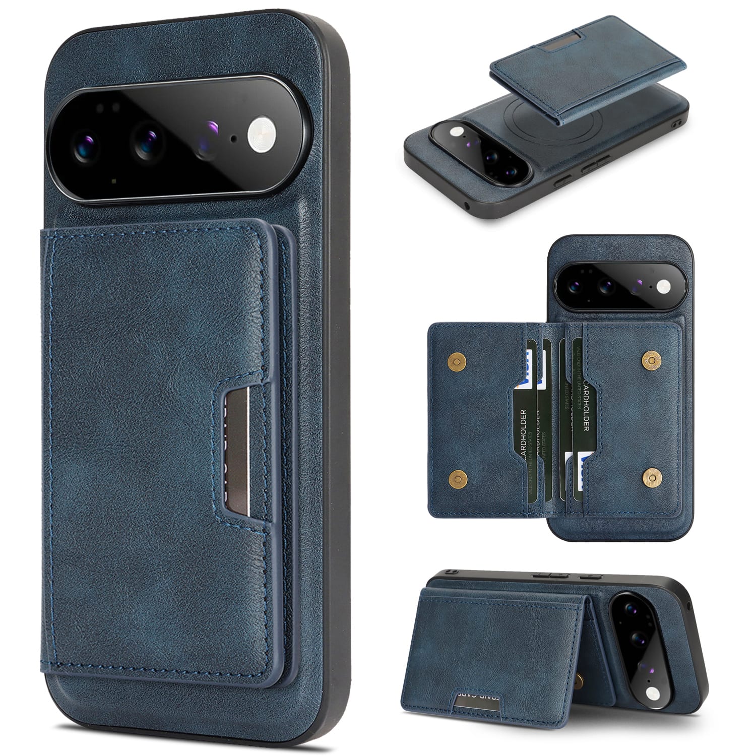 Dteck - Wallet Case for Google Pixel 11 Pro, Compatible with MagSafe Accessory Detachable Magnetic Card PU Leather Cover - Blue price history on PriceWatchPro