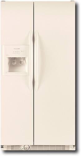 Front Standard. KitchenAid - Superba 23.1 Cu. Ft. Side-by-Side Refrigerator with Thru-the-Door Ice and Water - Biscuit.